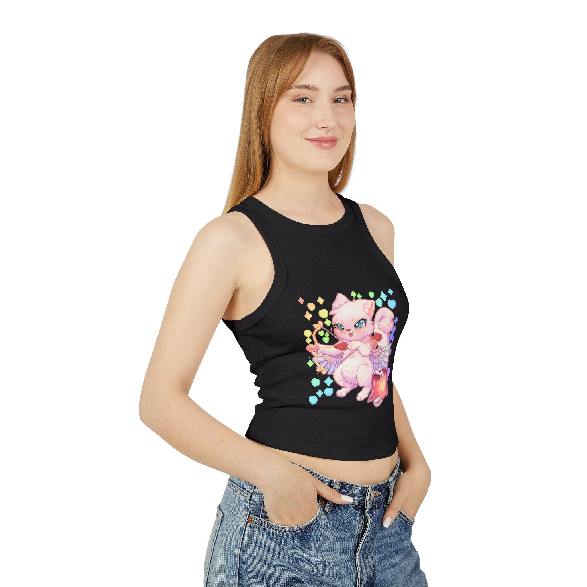 Cupid the Cat Racer Tank Top