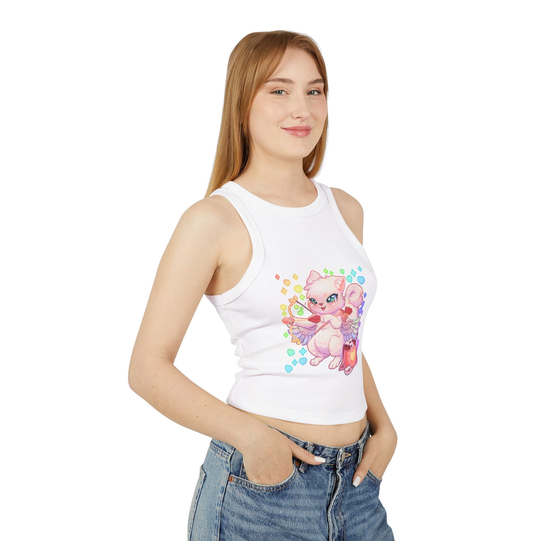Cupid the Cat Racer Tank Top