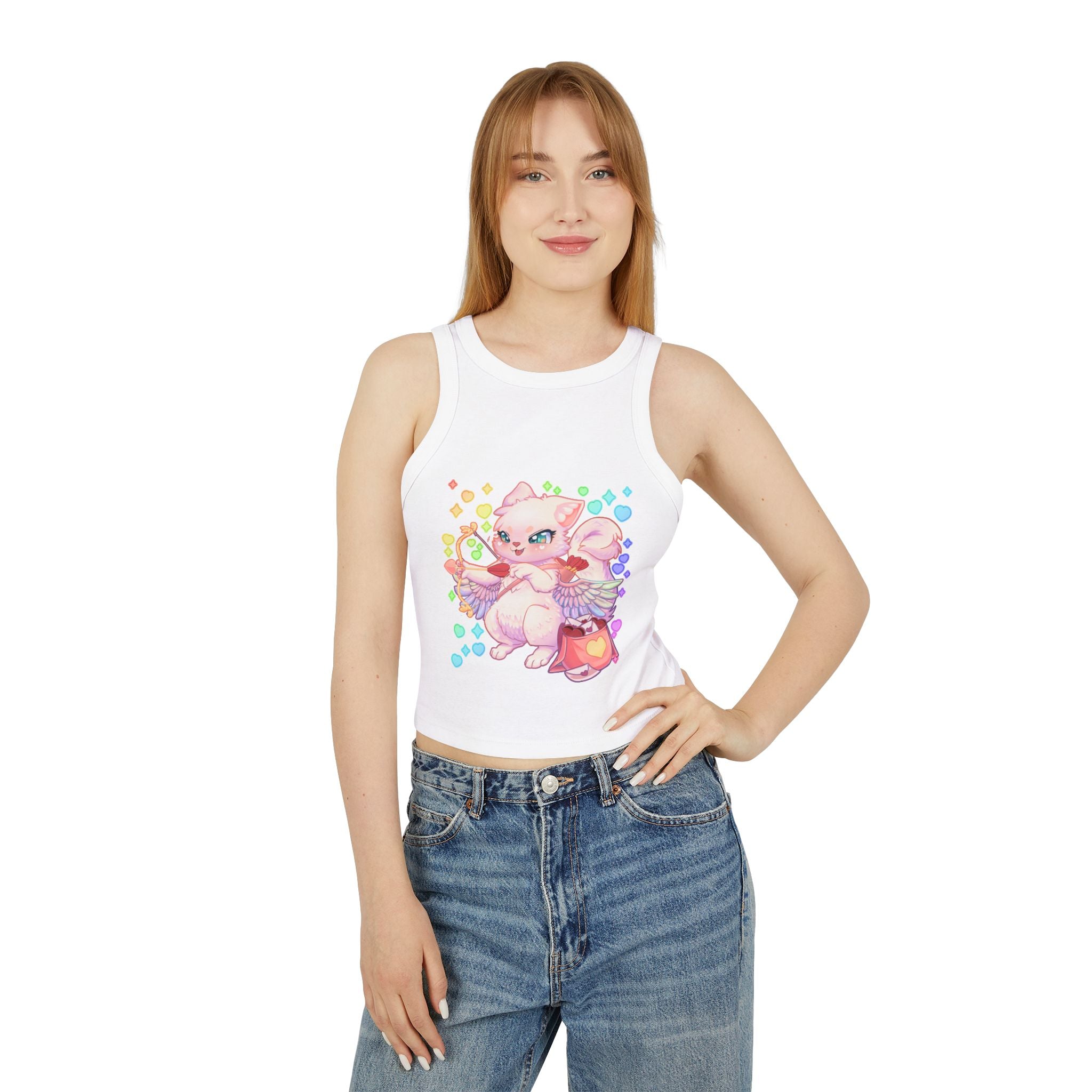 Cupid the Cat Racer Tank Top