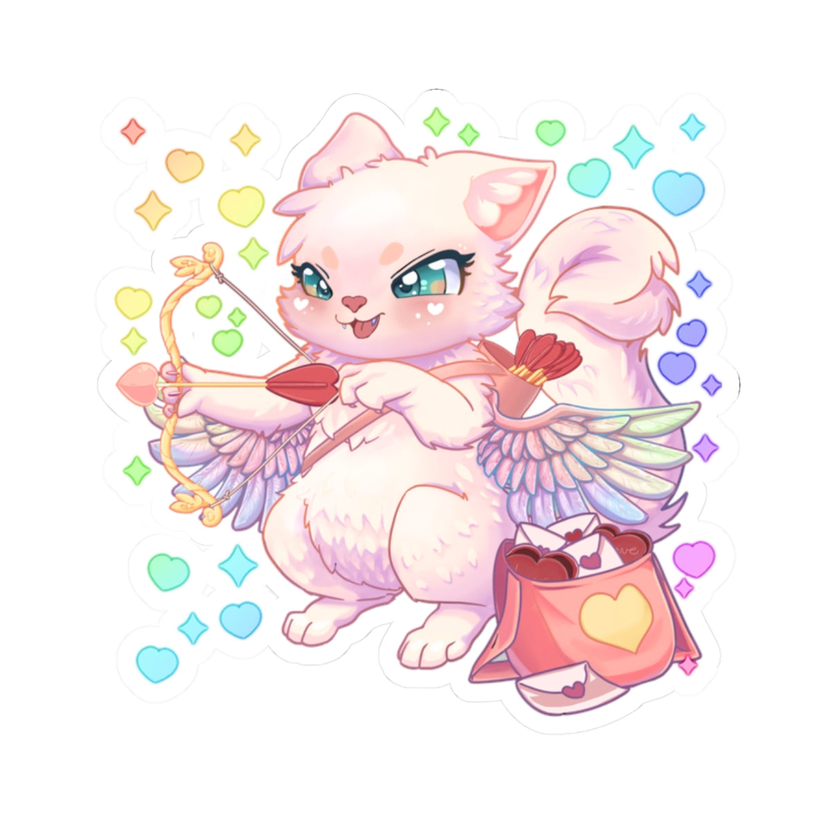 Cupid the Cat Sticker